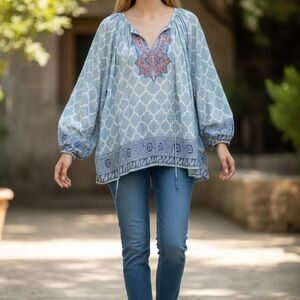 Sundance Blue and Red Patterned Tunic